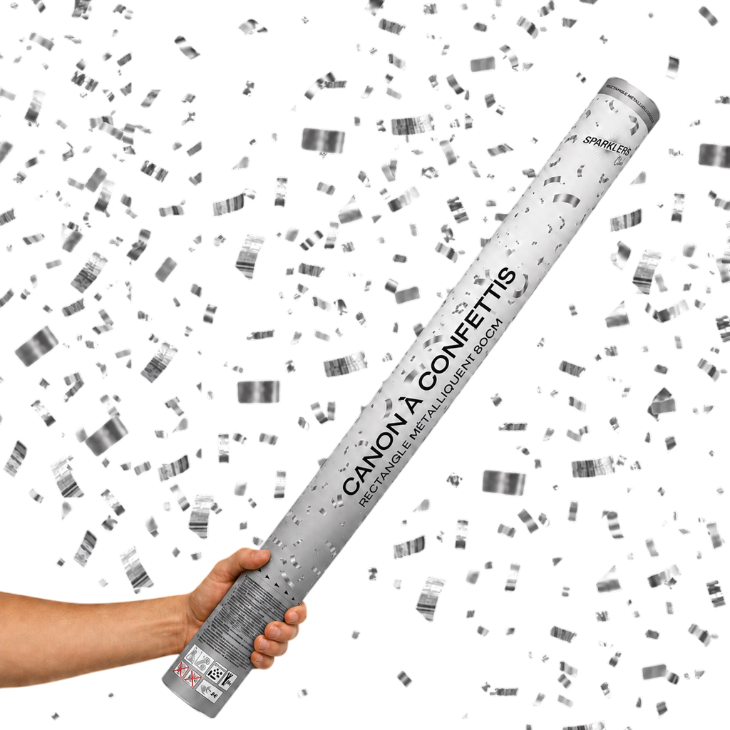 Pistole Coriandoli 80 CM Argento