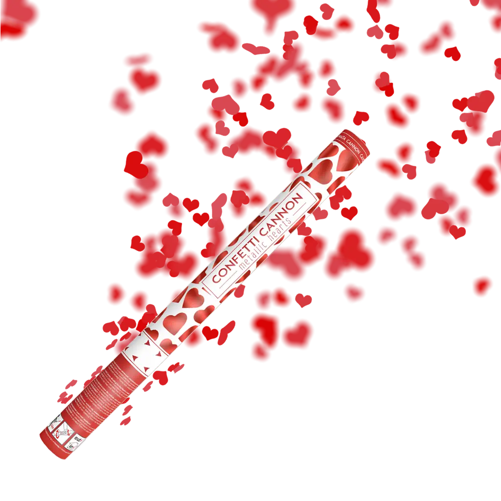 Cannoni Coriandoli 60cm cuore rosso