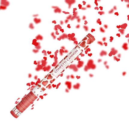 Cannoni Coriandoli 60cm cuore rosso