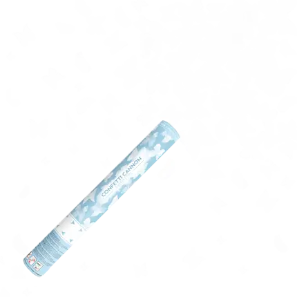 CANNONI DI CORIANDOLI 40CM FARFALLA BIANCA