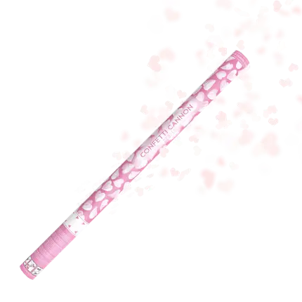 Cannoni di coriandoli 80 CM cuori bianchi