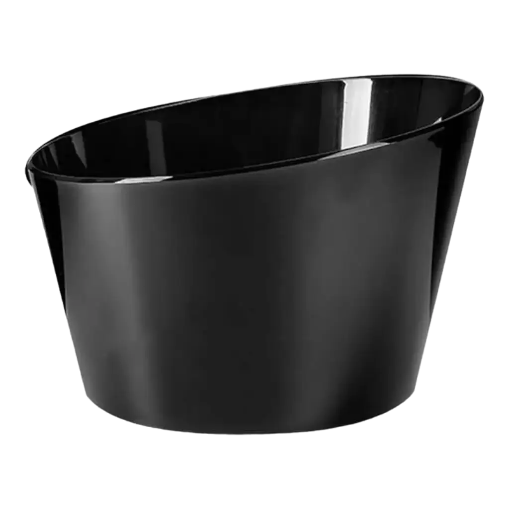 Bacinella per champagne in acrilico nero (modello grande)