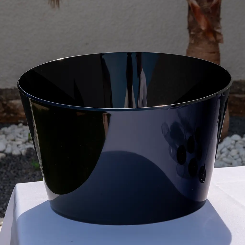Bacinella per champagne in acrilico nero (modello grande)