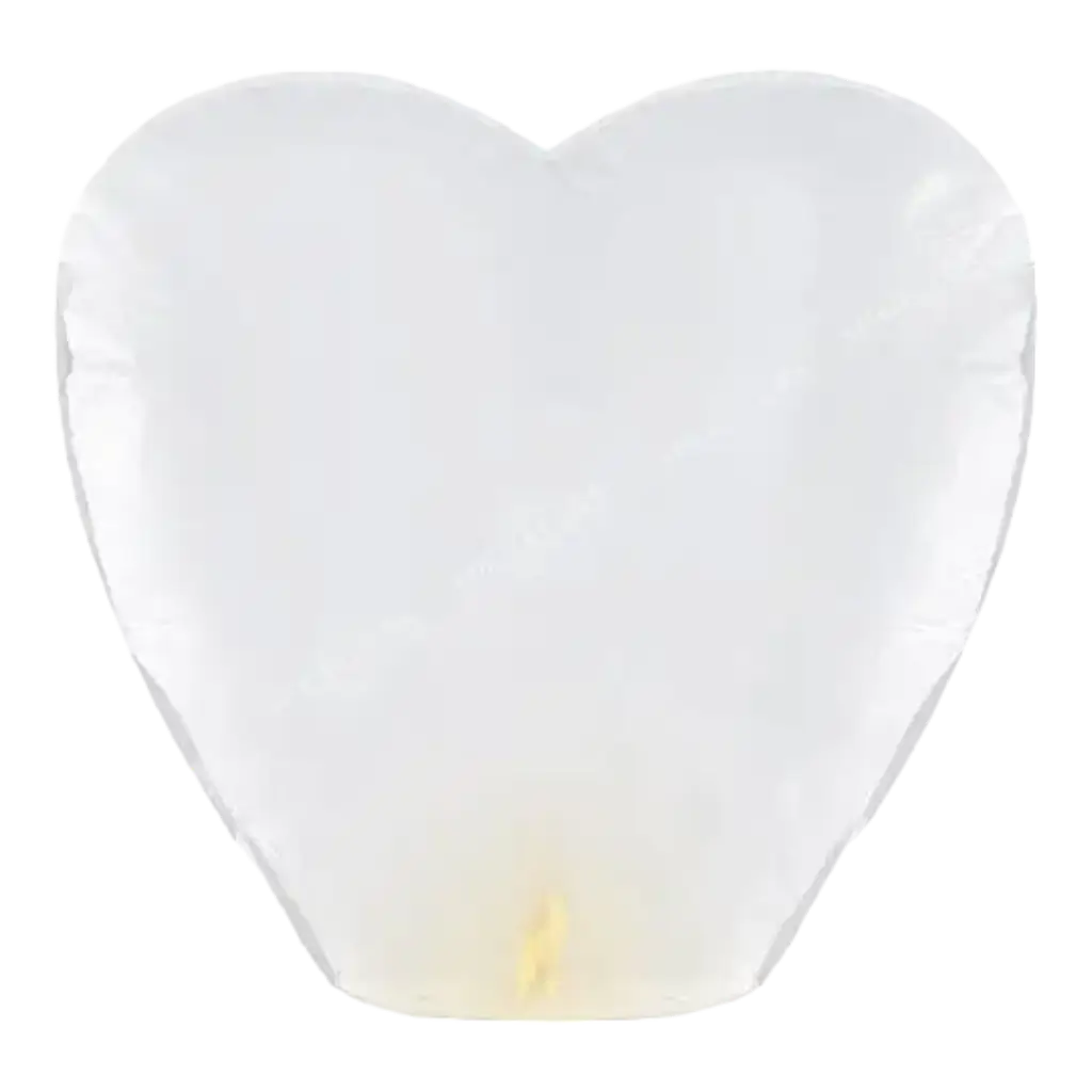 Lanterne bianche volanti a forma di cuore XL