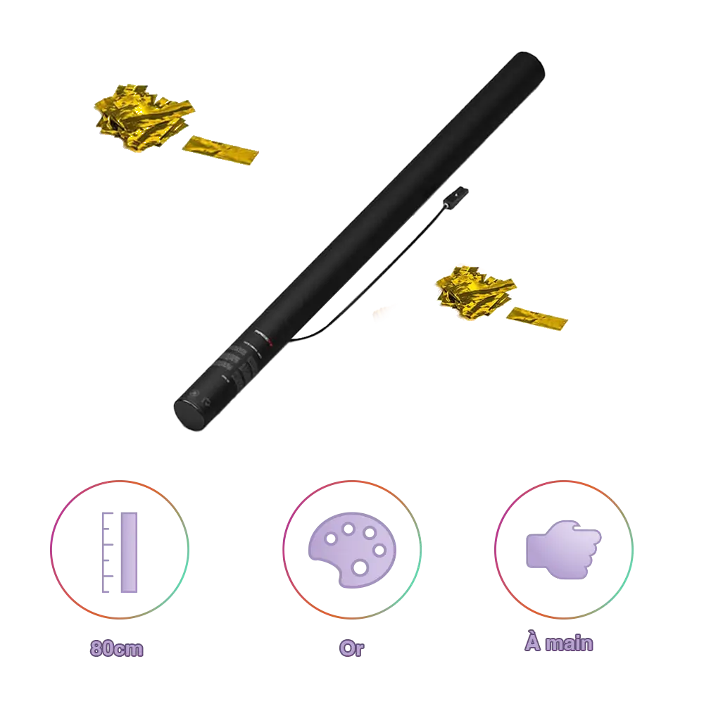 Pistola elettrica coriandoli oro / Oro 80 cm