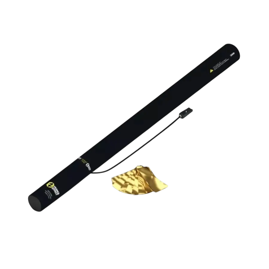 Cannone elettrico per coriandoli 80 cm - Oro metallizzato
