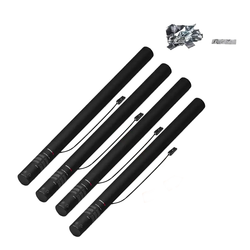Pistola elettrica coriandoli Argento / Argento 80 cm
