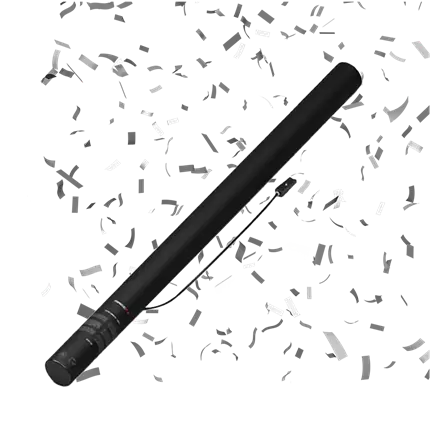 Pistola elettrica coriandoli Argento / Argento 80 cm