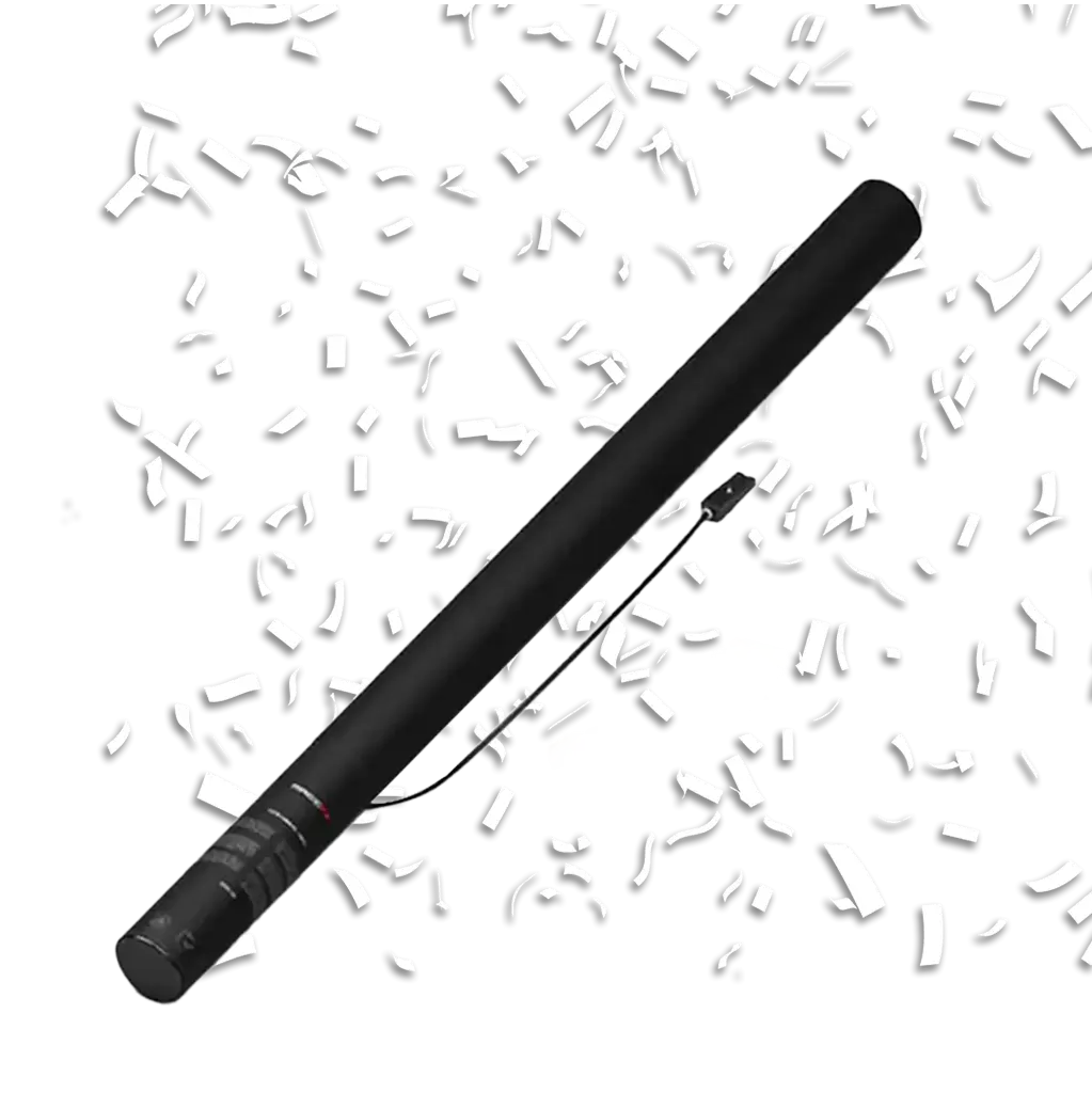 Pistola elettrica bianca per coriandoli 80 cm