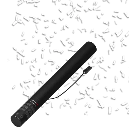 Pistola elettrica bianca per coriandoli 50 cm