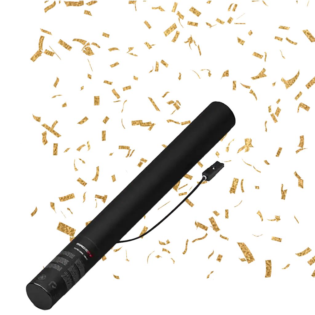 Pistola elettrica coriandoli Oro / Oro 50 cm