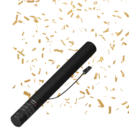 Pistola elettrica coriandoli Oro / Oro 50 cm