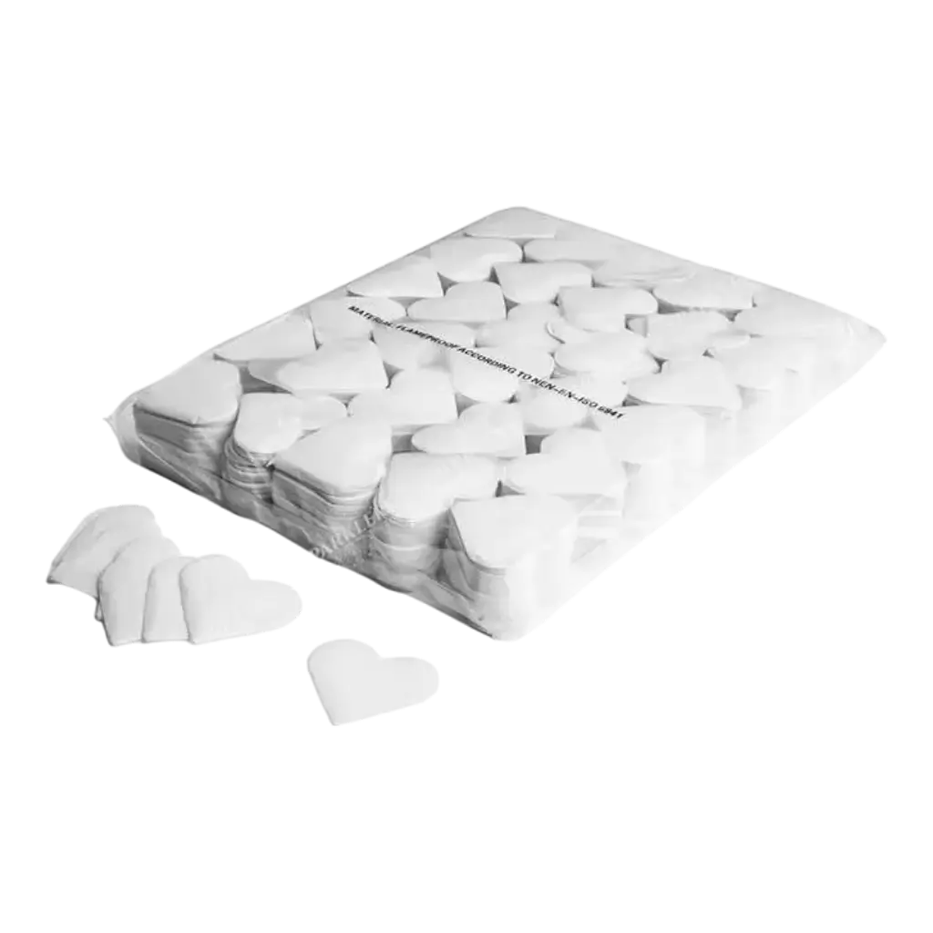  Borsa 1KG coriandoli cuore bianco