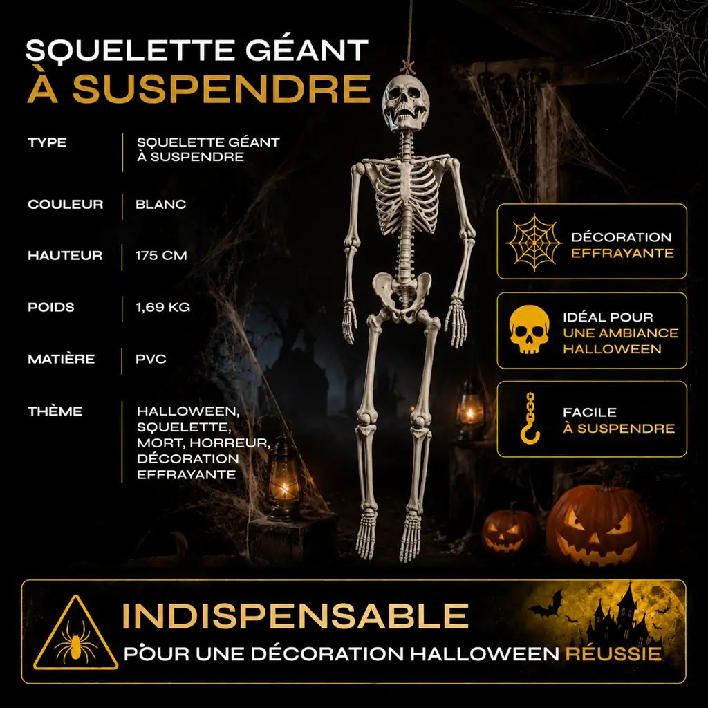 Scheletro gigante da appendere 200cm