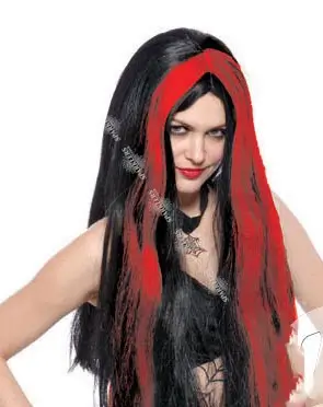 Parrucca da strega nera e rossa