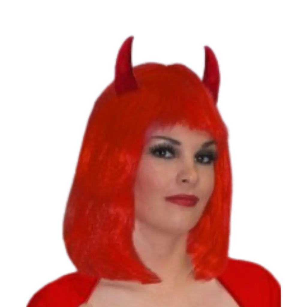 Parrucca del diavolo con corna rosse