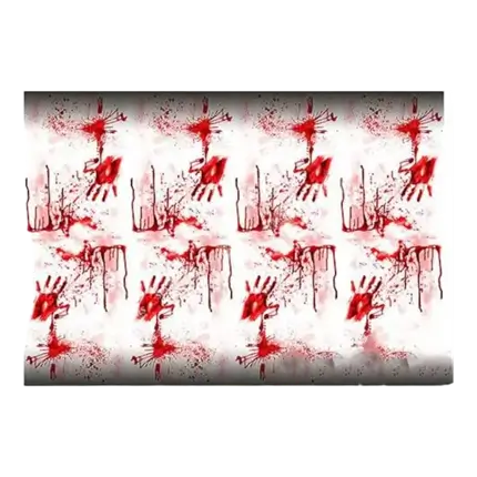 Tovaglia di plastica insanguinata