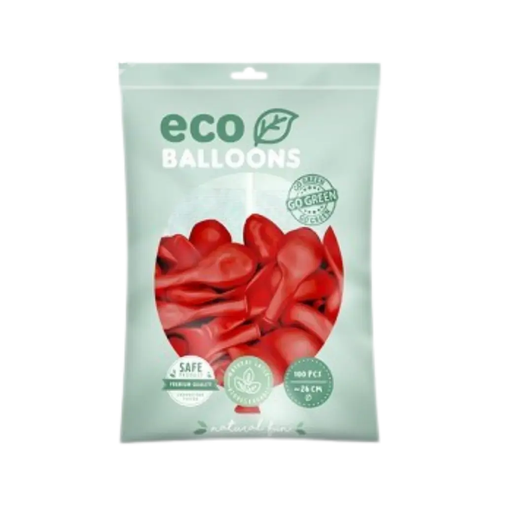 Lotto di 100 palloncini biodegradabili rossi