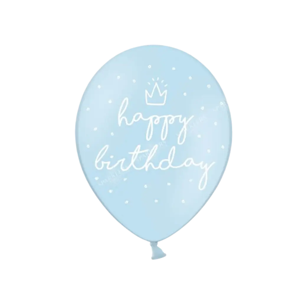 Confezione da 6 palloncini blu "HAPPY BIRTHDAY" (giorno di nascita felice)