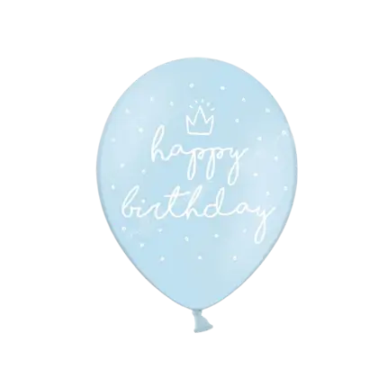 Confezione da 6 palloncini blu HAPPY BIRTHDAY (giorno di nascita felice)