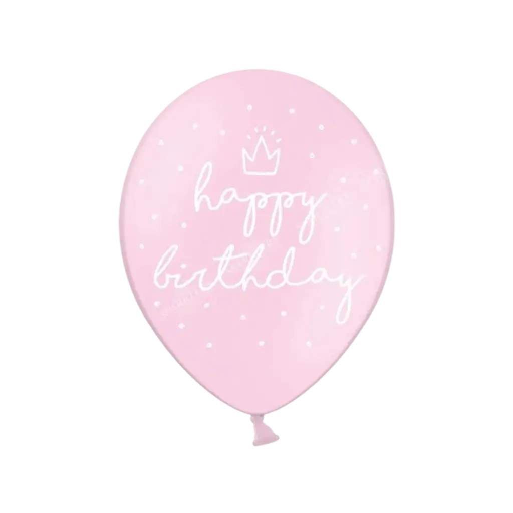 Confezione da 6 palloncini rosa "HAPPY BIRTHDAY" (giorno di nascita felice)
