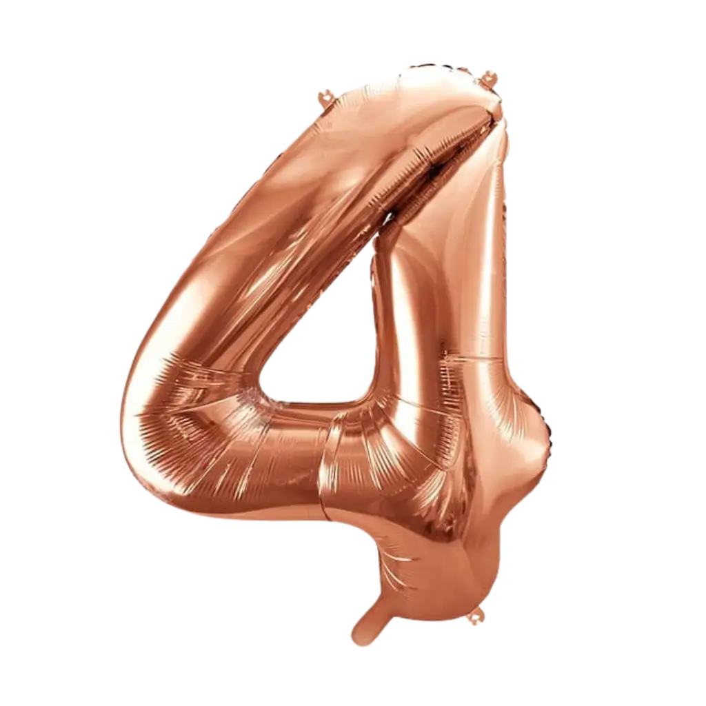 Palloncino anniversario numero 4 Oro Rosa 86cm