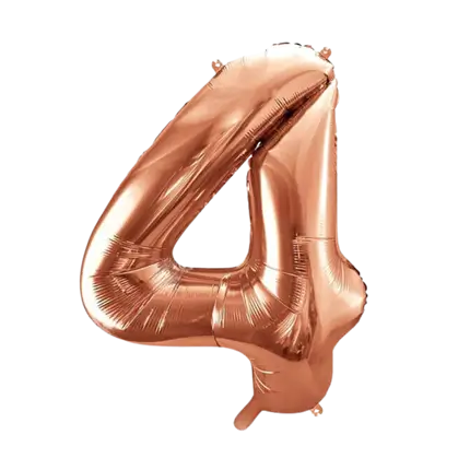 Palloncino anniversario numero 4 Oro Rosa 86cm