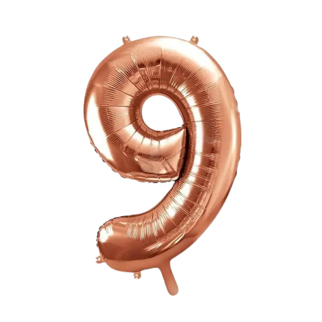 Palloncino anniversario numero 9 Oro rosa 86cm