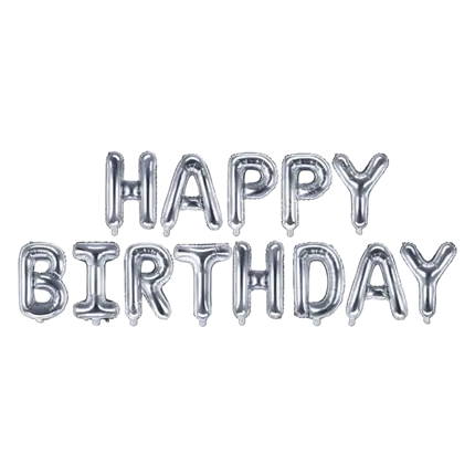 Buon Compleanno Palla Gigante 340x35cm Argento
