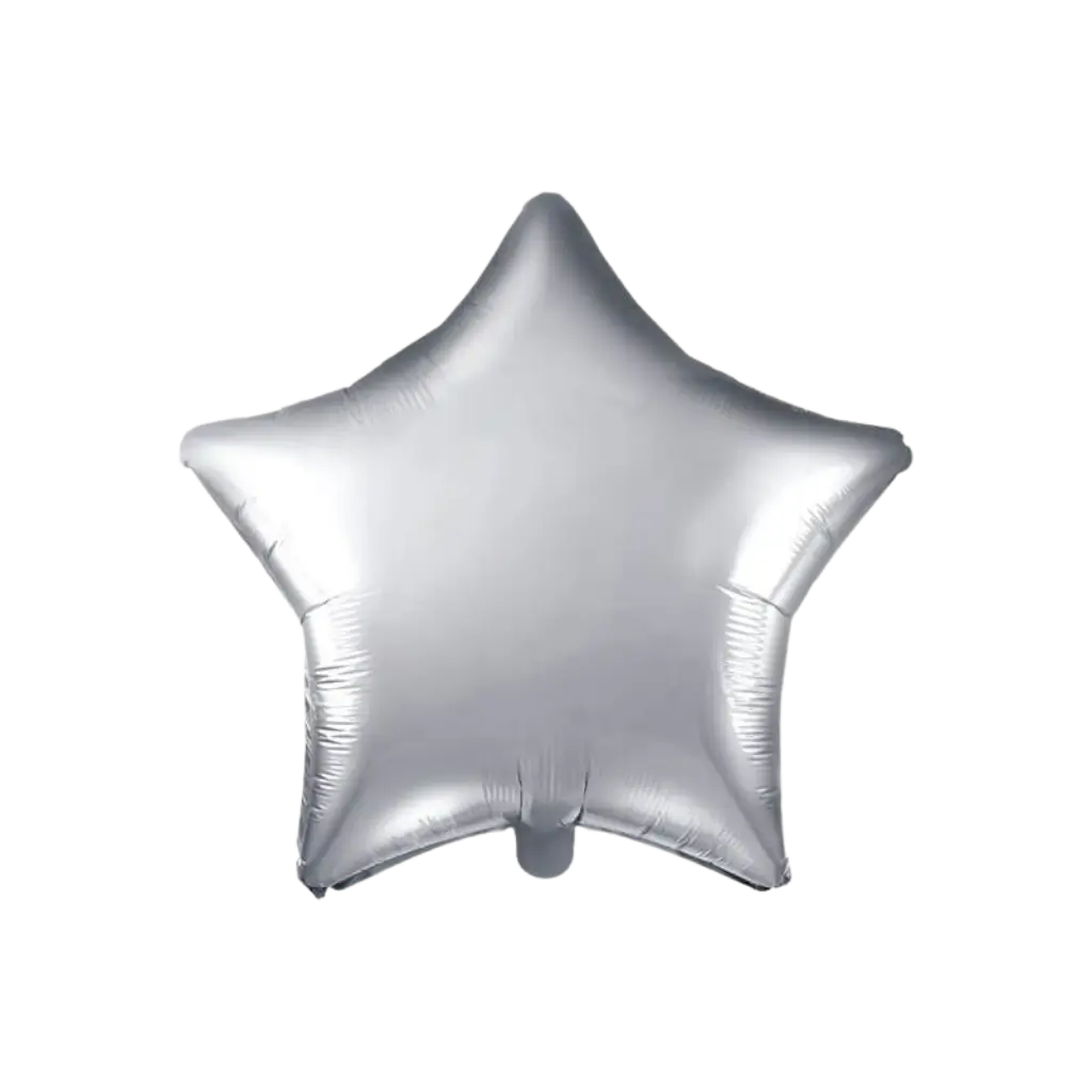 Palloncino a stella in metallo argento 48cm