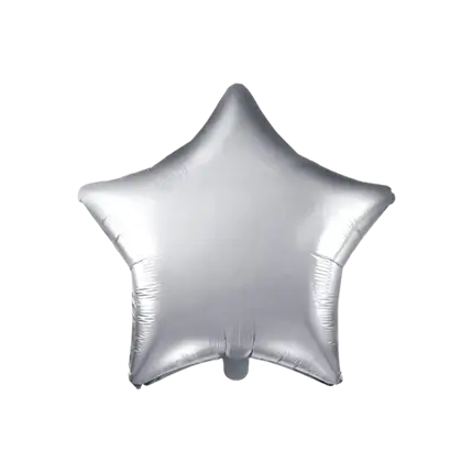 Palloncino a stella in metallo argento 48cm