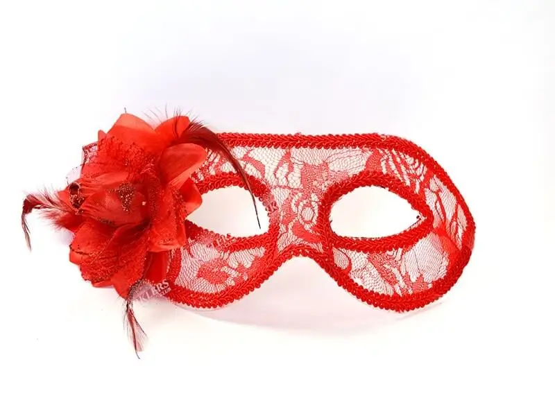 Lupo veneziano con merletto rosso