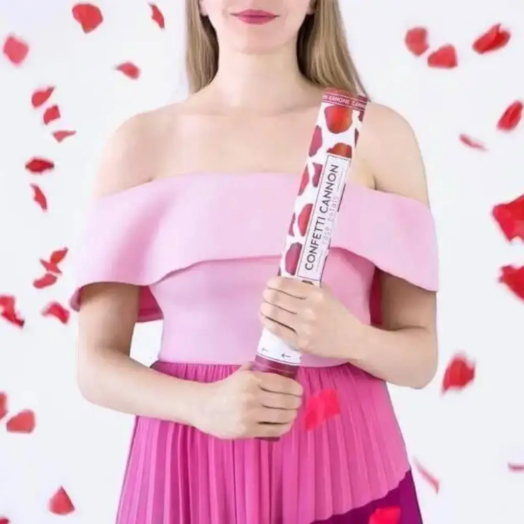 Canon coriandoli 40cm petali rosa colore rosso