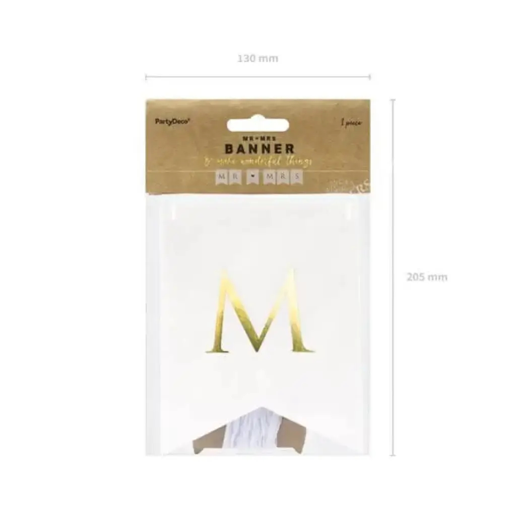 Mr. Mrs. Wedding Banner, bianco/oro