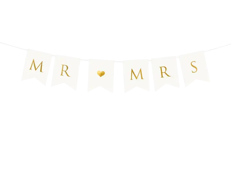 Mr. Mrs. Wedding Banner, bianco/oro