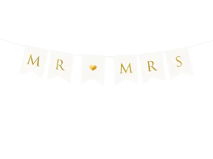 Mr. Mrs. Wedding Banner, bianco/oro