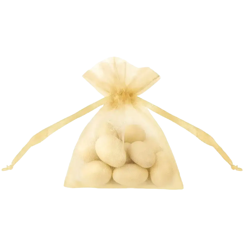 Confezione da 20 sacchetti di organza d'oro