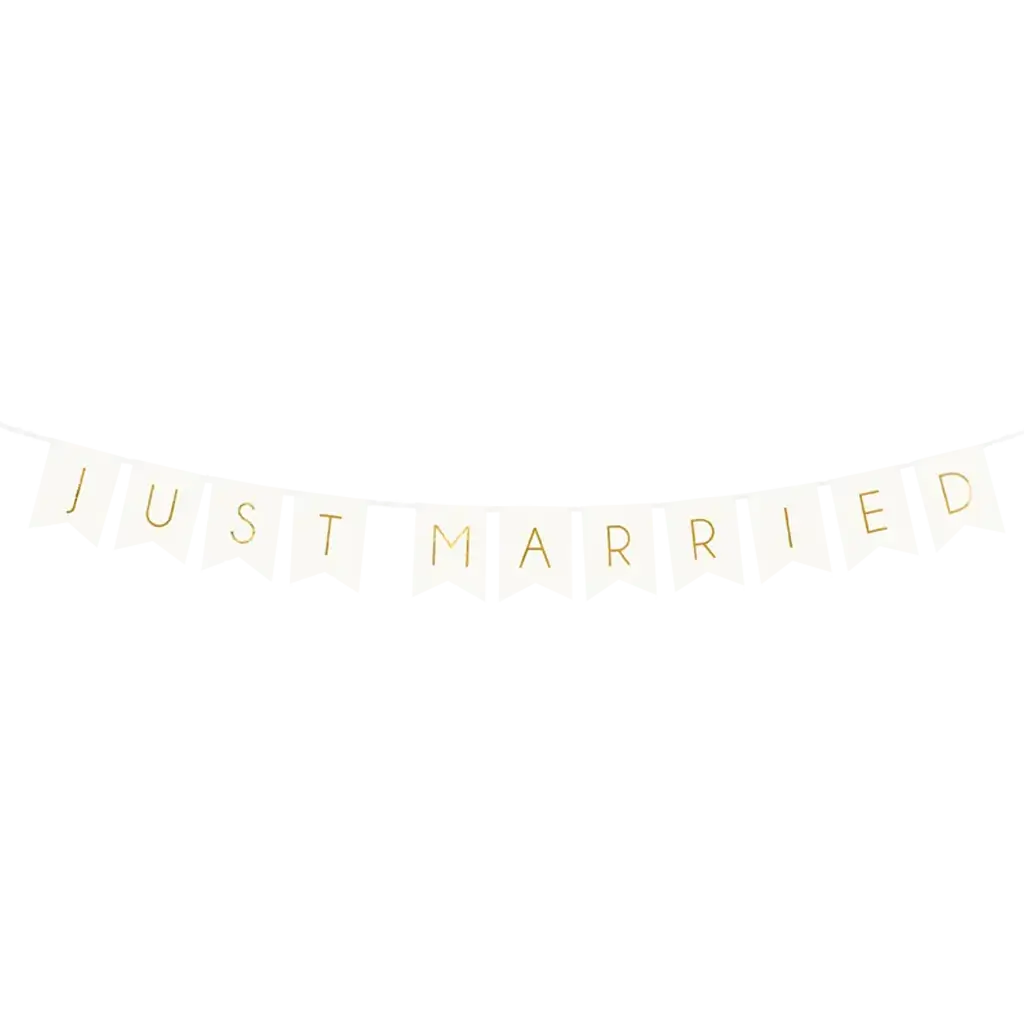 Banner Just Married bianco