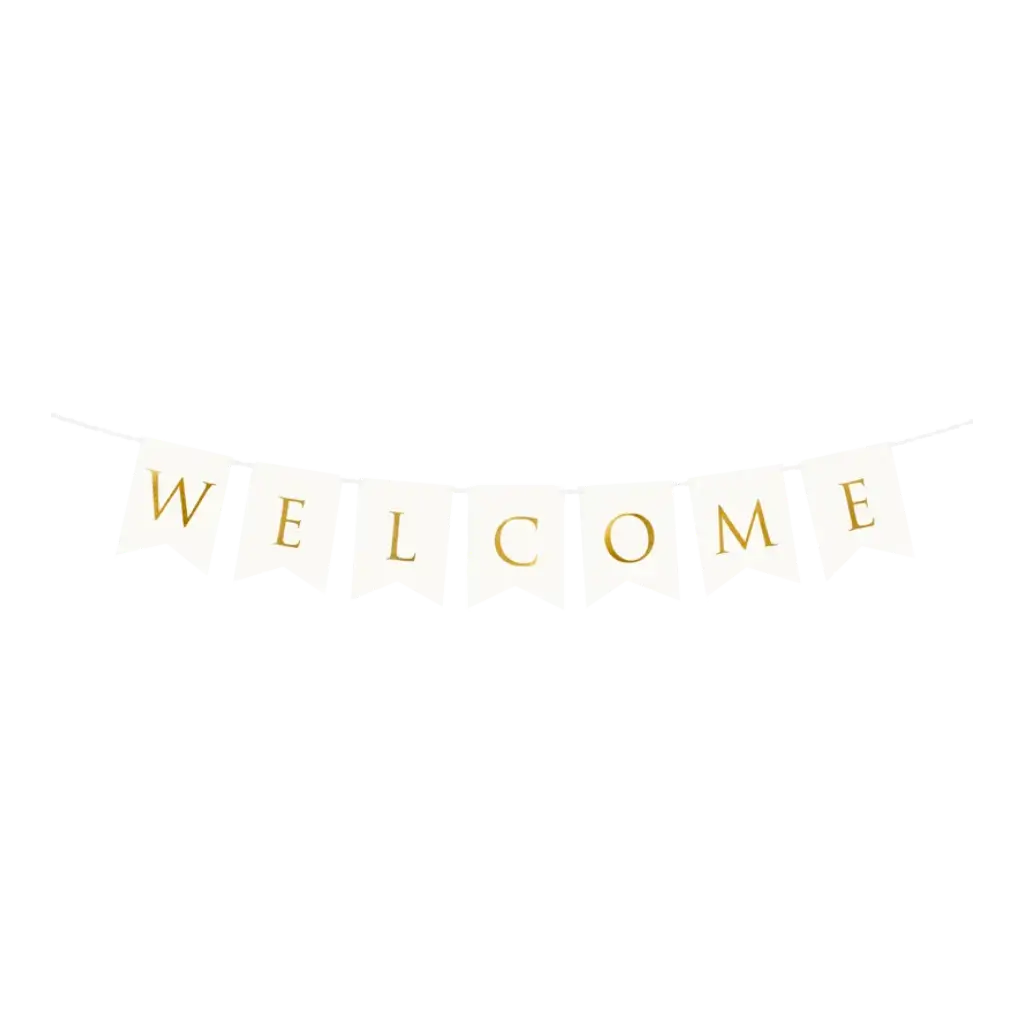 Striscione di benvenuto, bianco