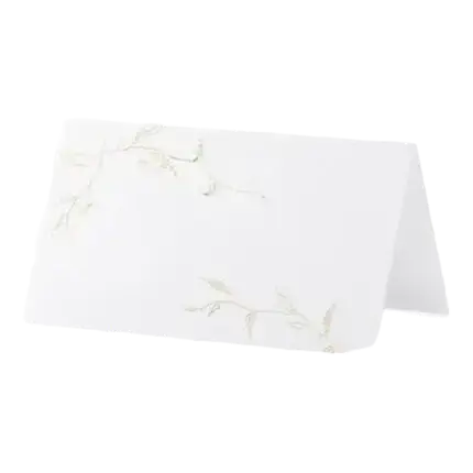 20 Segnaposto Tavolo Bianchi Con Bordo Dorato - Jagowa Per Matrimoni, Compleanni E Feste, Decorazioni Eleganti