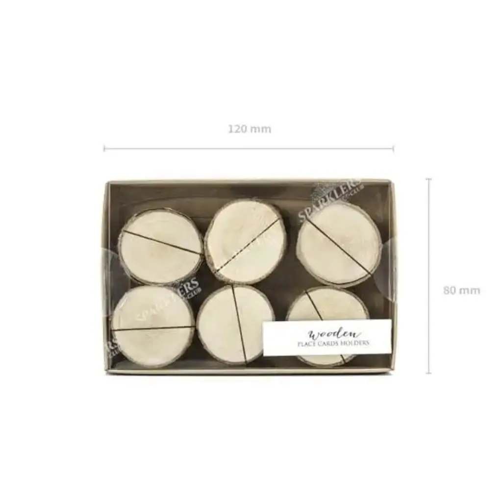 Titolare della carta di legno, diametro 3-4cm set di 6