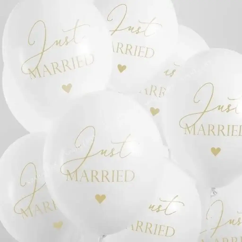 Palloncini 30cm, Appena Sposati, Set di 50 pastelli bianco puro