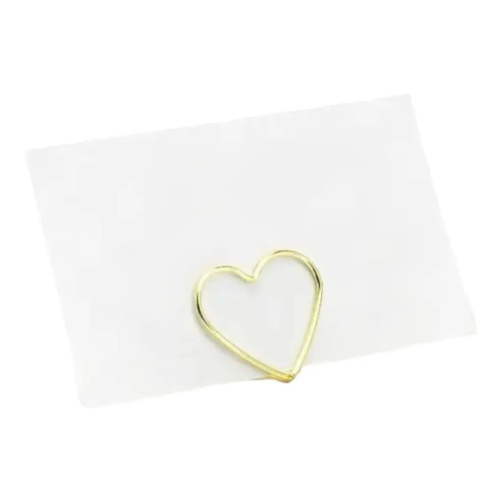 Set di 10 portacarte Cuori, oro, 2,5 cm