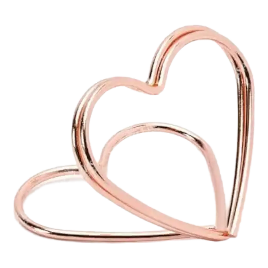 Confezione da 10 titolari di carte di credito Heart, oro rosa