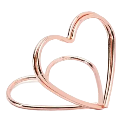 Confezione da 10 titolari di carte di credito Heart, oro rosa