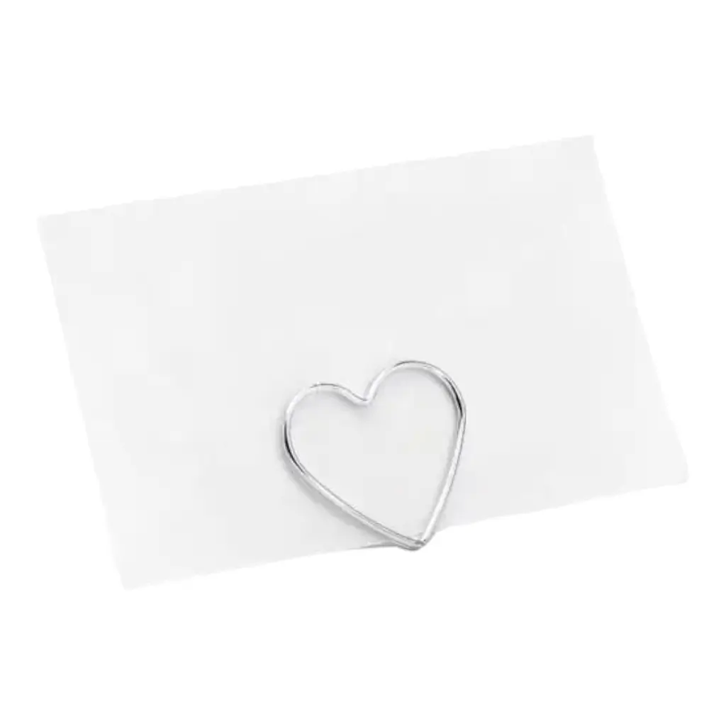 Set di 10 portacarte Cuori, argento, 2,5 cm