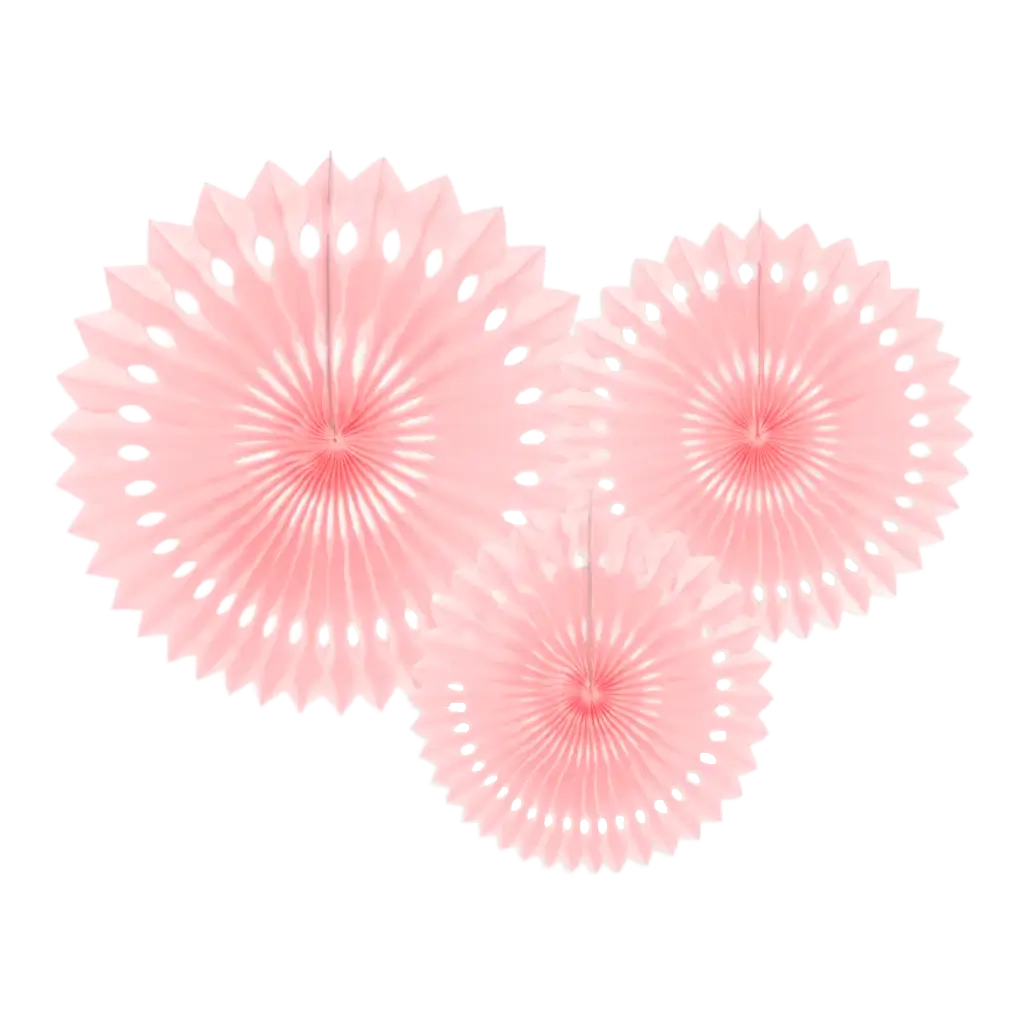 Rosoni decorativi, rosa chiaro, 20-30 cm (Set di 3)
