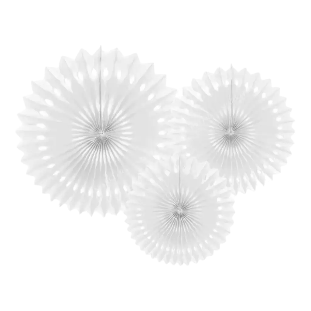 Rosoni decorativi, bianchi, 20-30 cm (3 pezzi)