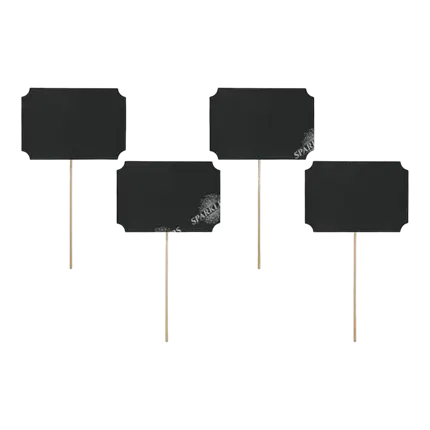 Segnaletica da tavolo su bastoni e telaio nero (set di 4)