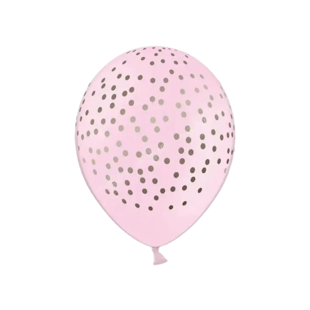 Confezione da 50 palloncini rosa con motivo tondo oro